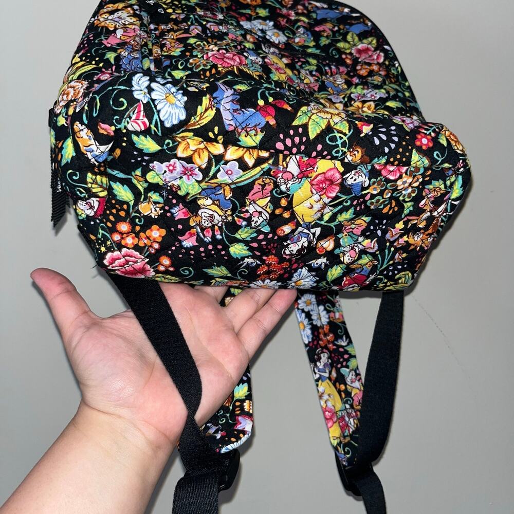 Disney x Vera Bradley Disney Classics On The Green Black Floral Mini Backpack - Picture 3 of 4